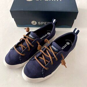 Sperry Crest Vibe Linen Navy Womens Shoes (Size 6.5) Worn Twice
